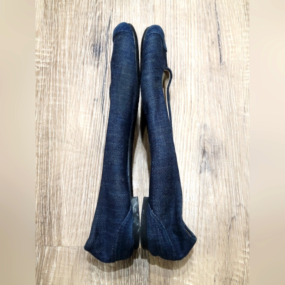 Authentic Chanel Women's Pre-Owned Denim Flats Size US-6.5/EU 37 - Picture 6 of 8